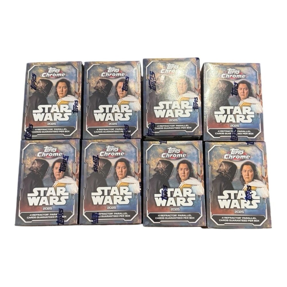 8 x 2025 Topps Chrome Star Wars Value Blaster Box Sealed-Ships Fast/Free Ship